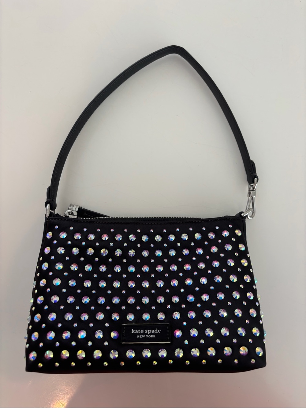 Kate Spade Black Crystal-Embellished Shoulder Bag